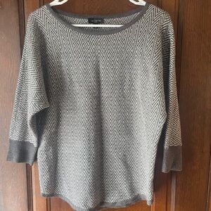 The Limited Gray and White Knit Top